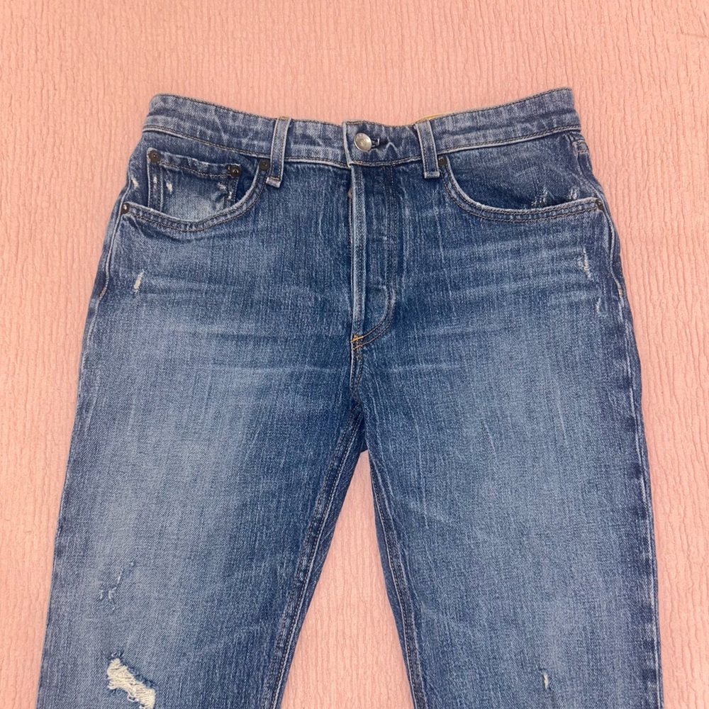 Rag & Bone Rosa Mid Rise Straight Leg Boyfriend Jeans